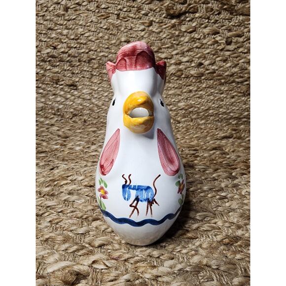Vintage Pottery Hand Painted Rooster Pitcher Set Italy GIOVANNI VIETRI The Ants - Picture 3 of 16
